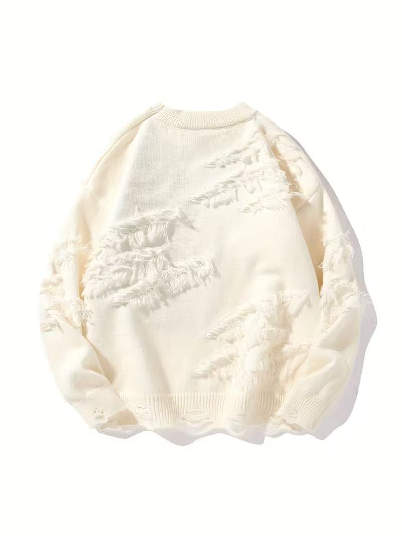 Vintage Trui met Gescheurde Details