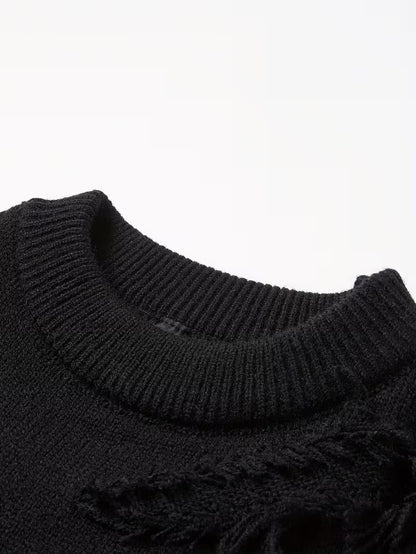 Vintage Trui met Gescheurde Details