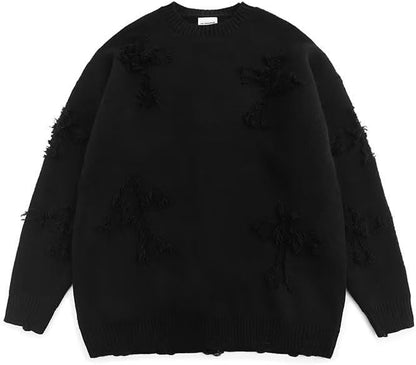 Round-neck knit sweater