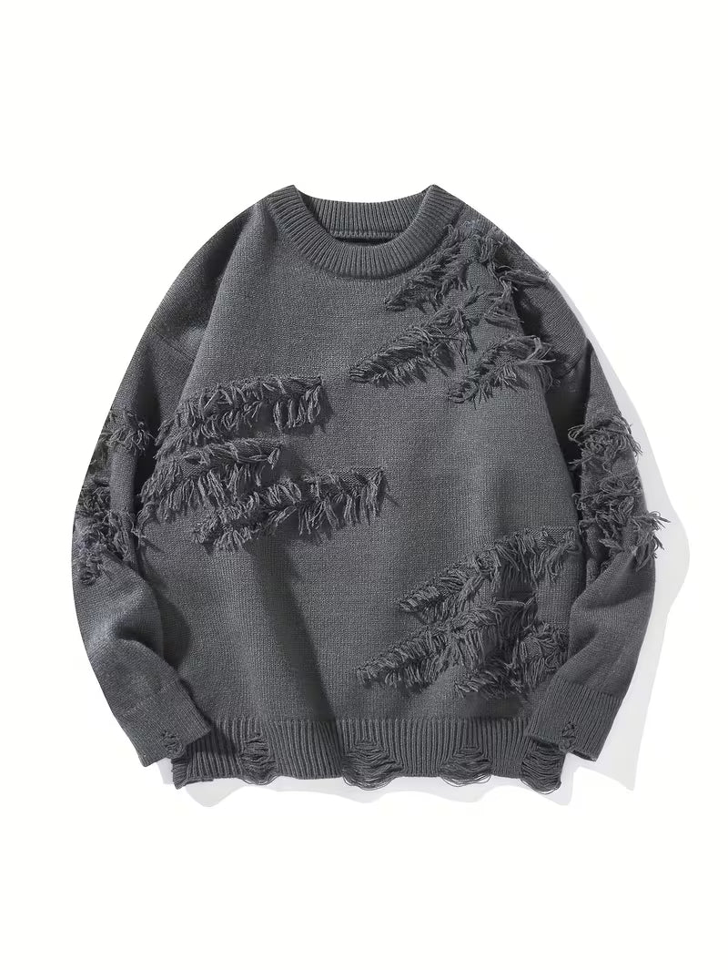 Vintage Trui met Gescheurde Details