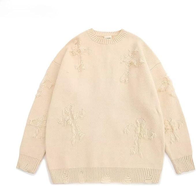 Round-neck knit sweater