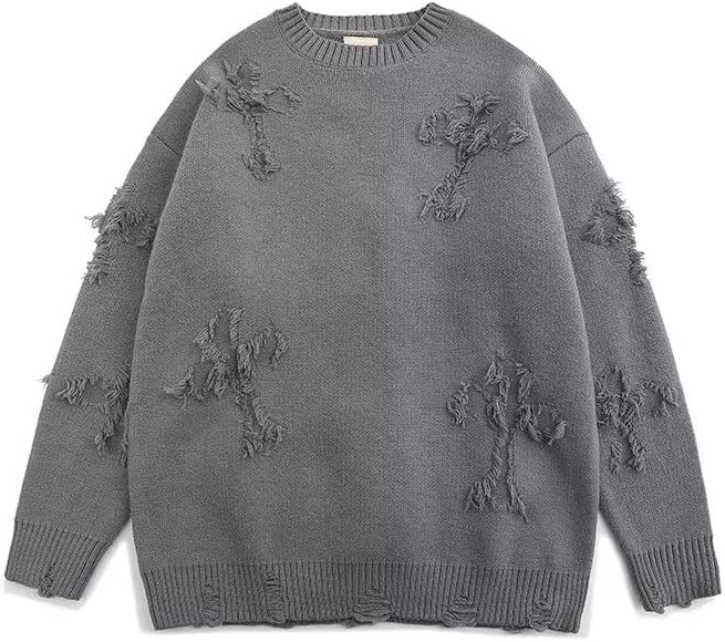 Round-neck knit sweater