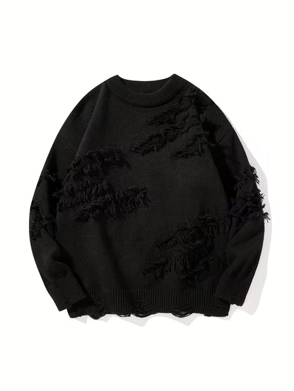 Vintage Trui met Gescheurde Details