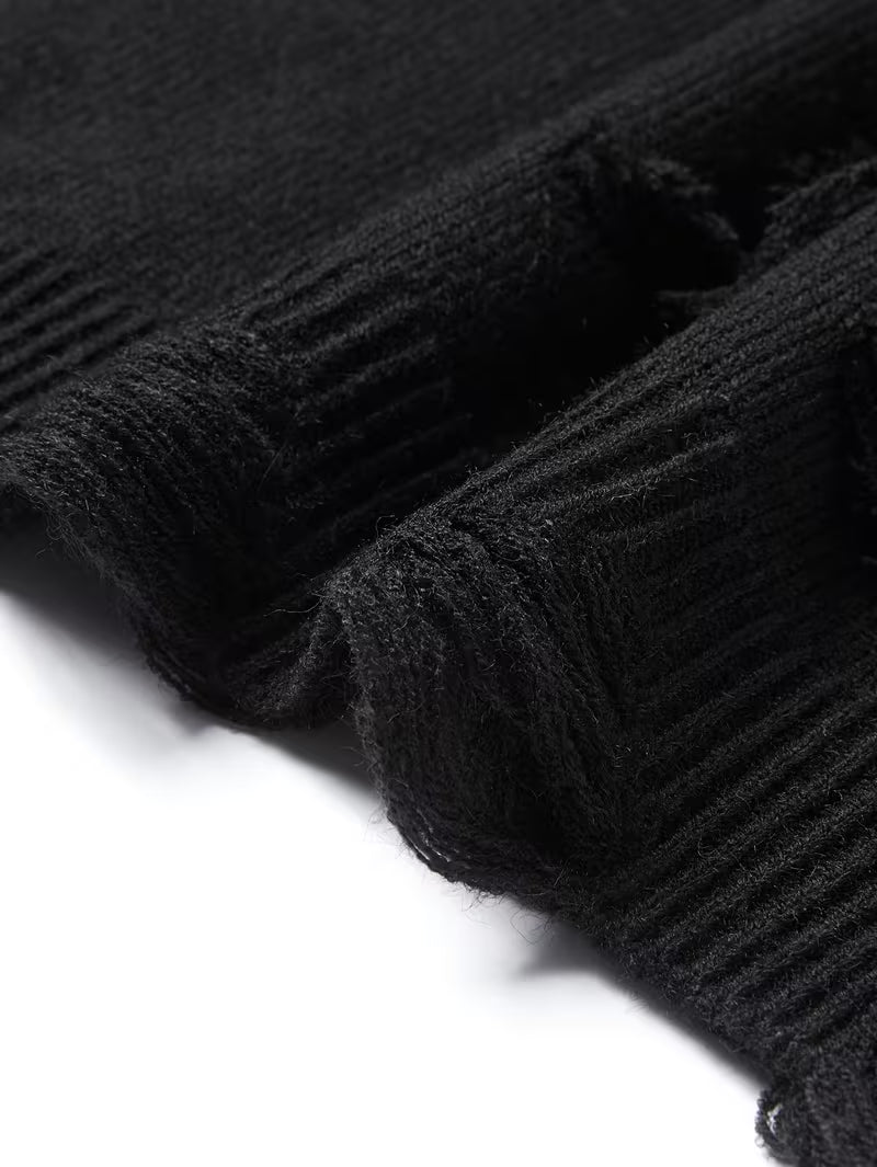 Vintage Trui met Gescheurde Details