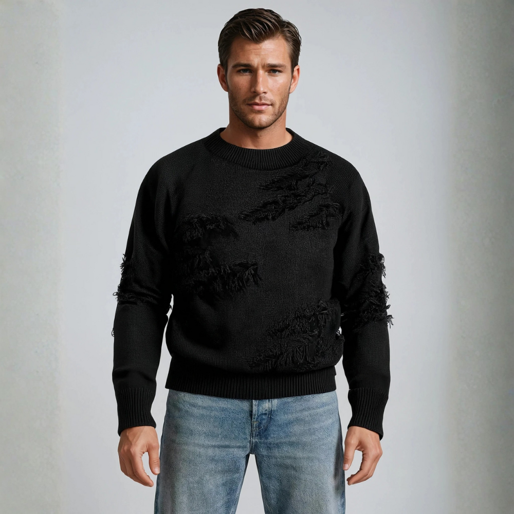 Vintage Trui met Gescheurde Details