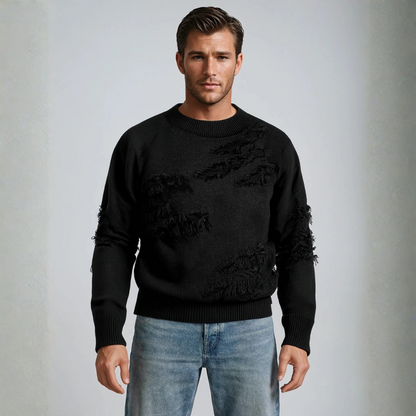 Vintage Trui met Gescheurde Details