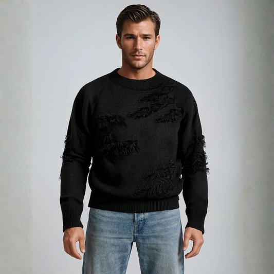 Vintage Trui met Gescheurde Details