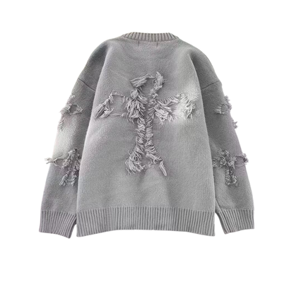 Round-neck knit sweater